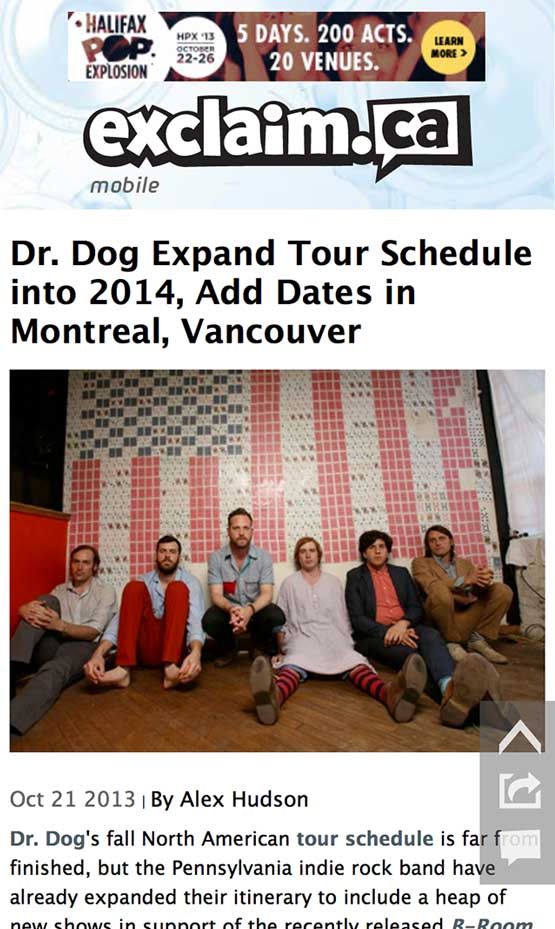 An article from m.exclaim.ca - circa 2013